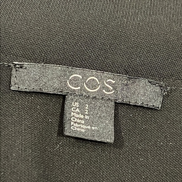 COS Black Laser Cut high low Ruffle Tunic top size 2 - Picture 8 of 12